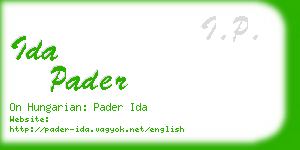 ida pader business card